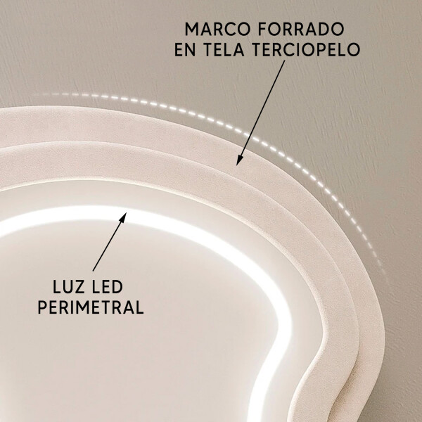 Espejo Ondulado Con Luz Led Led-m-01 VERDE