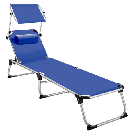 Catre Silla plegable con toldo y almohada Azul