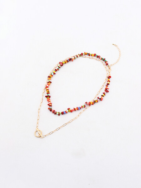 COLLAR SET X 2 DORADO