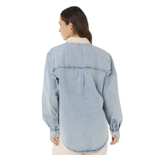 Camisa Rip Curl Surf Side Relaxed Denim Camisa Rip Curl Surf Side Relaxed Denim