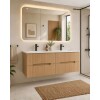 Mueble De Baño Suspendido Oak Ripado 120 Cm Con doble Bacha Mueble De Baño Suspendido Oak Ripado 120 Cm Con Doble Bacha
