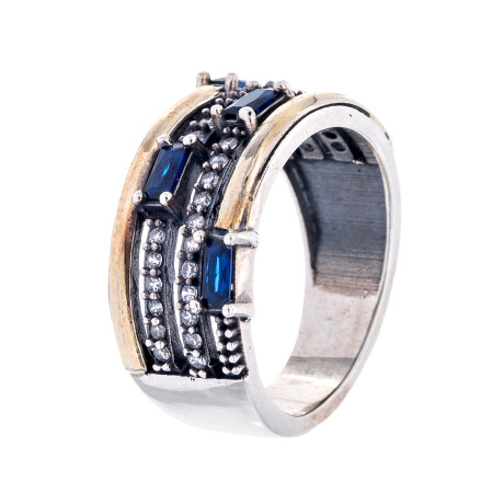 Anillo de plata 925 y double con circonias Anillo de plata 925 y double con circonias