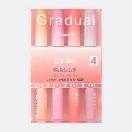 Marcadores x4 Unidades Colores Pastel Rosa
