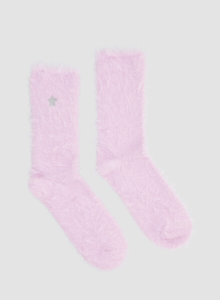 Medias mohair extra y bordado Lila