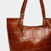 Shopper The Icon en cuero grabado big croco Cuoio