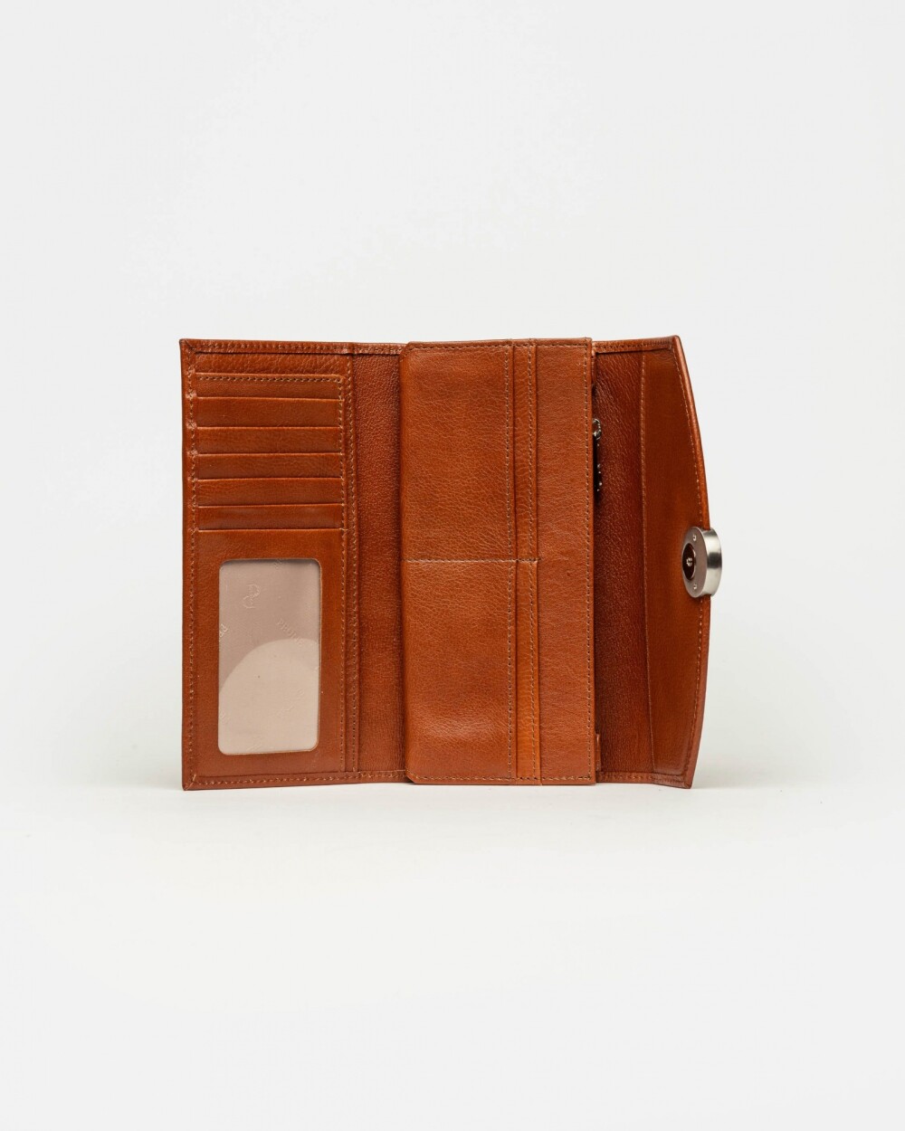 Billetera The Circle en cuero liso Cuoio