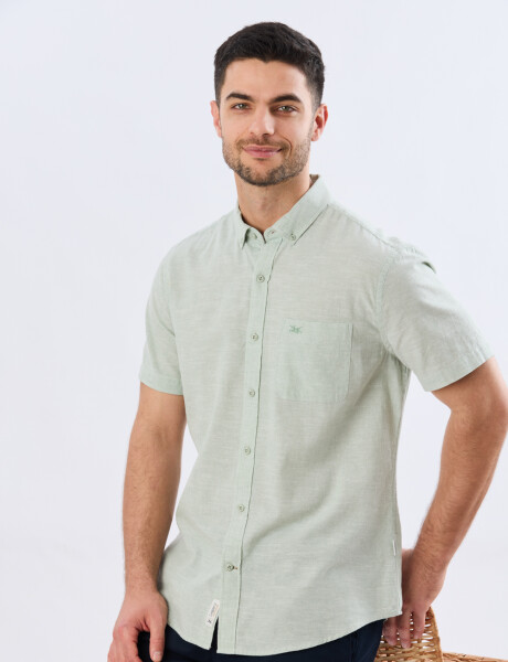CAMISA LISA DE LINO Menta