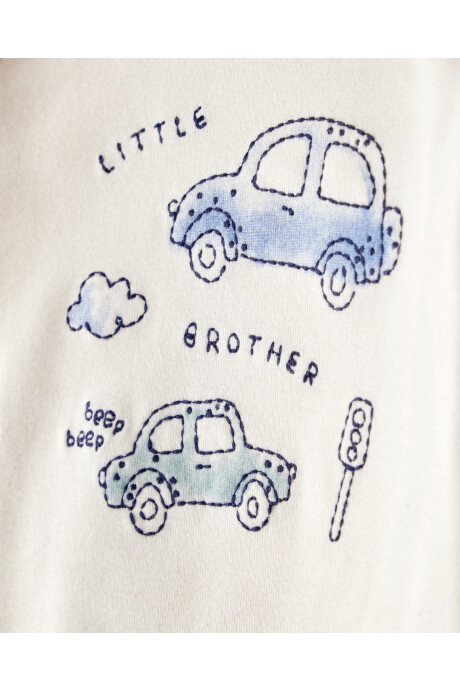 Set dos piezas de algodón, pantalón y body, diseño autos Sin color