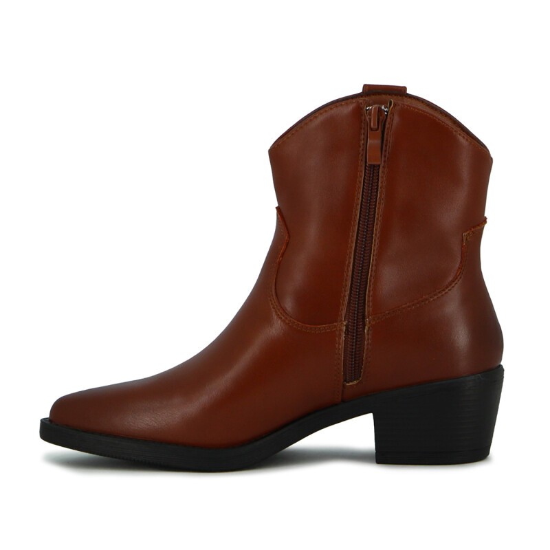 Darkness Bota De Dama Tejana Caña Baja Taco Cuadrado - Tan Tan