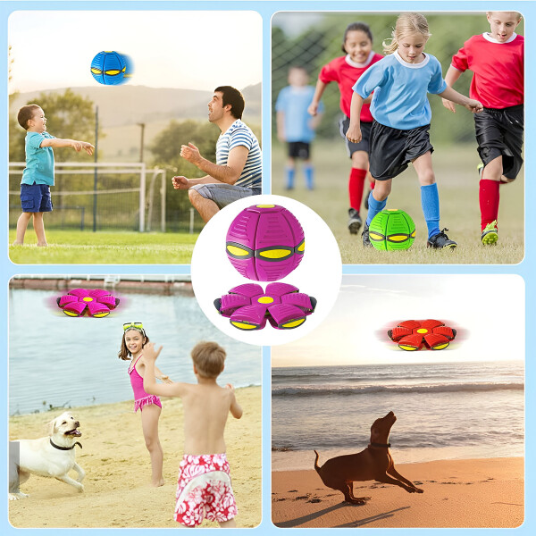 Pelota Magica Plegable Juguete Boomerang Luz Led Juego Vairante Color Rosa