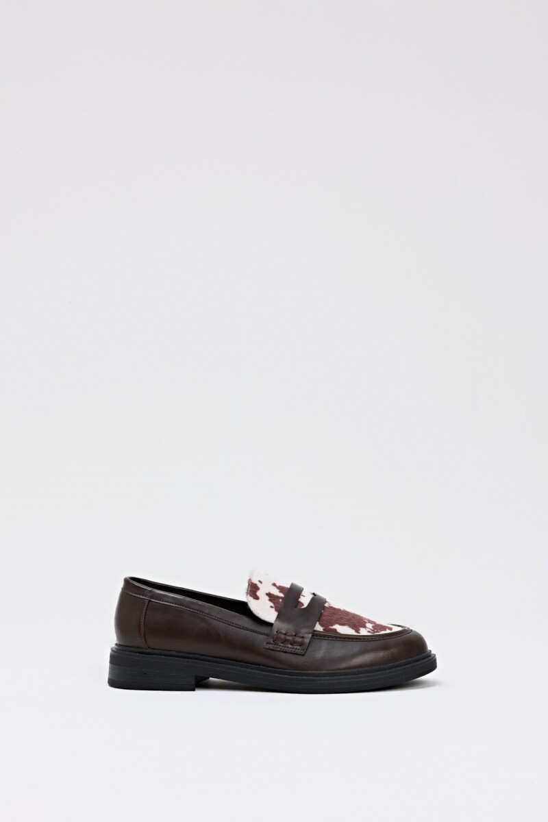 Mocasín eco piel vaca chocolate