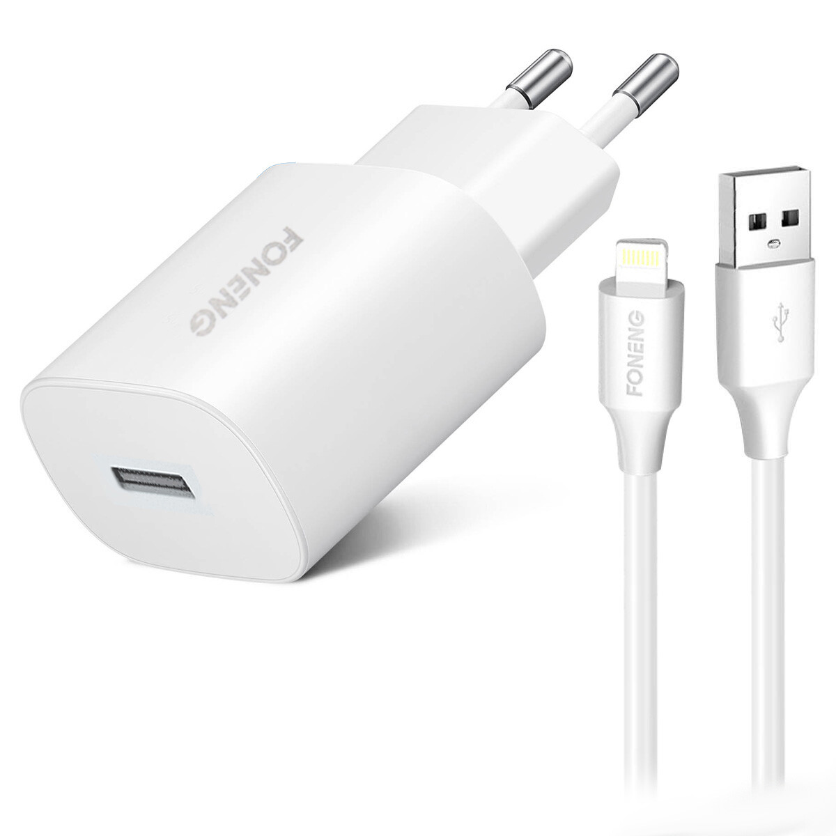 Cargador Foneng Eu43 + Cable Lightningiphone 2.1a - CARGADOR FONENG EU43 IPHONE 2.1A 