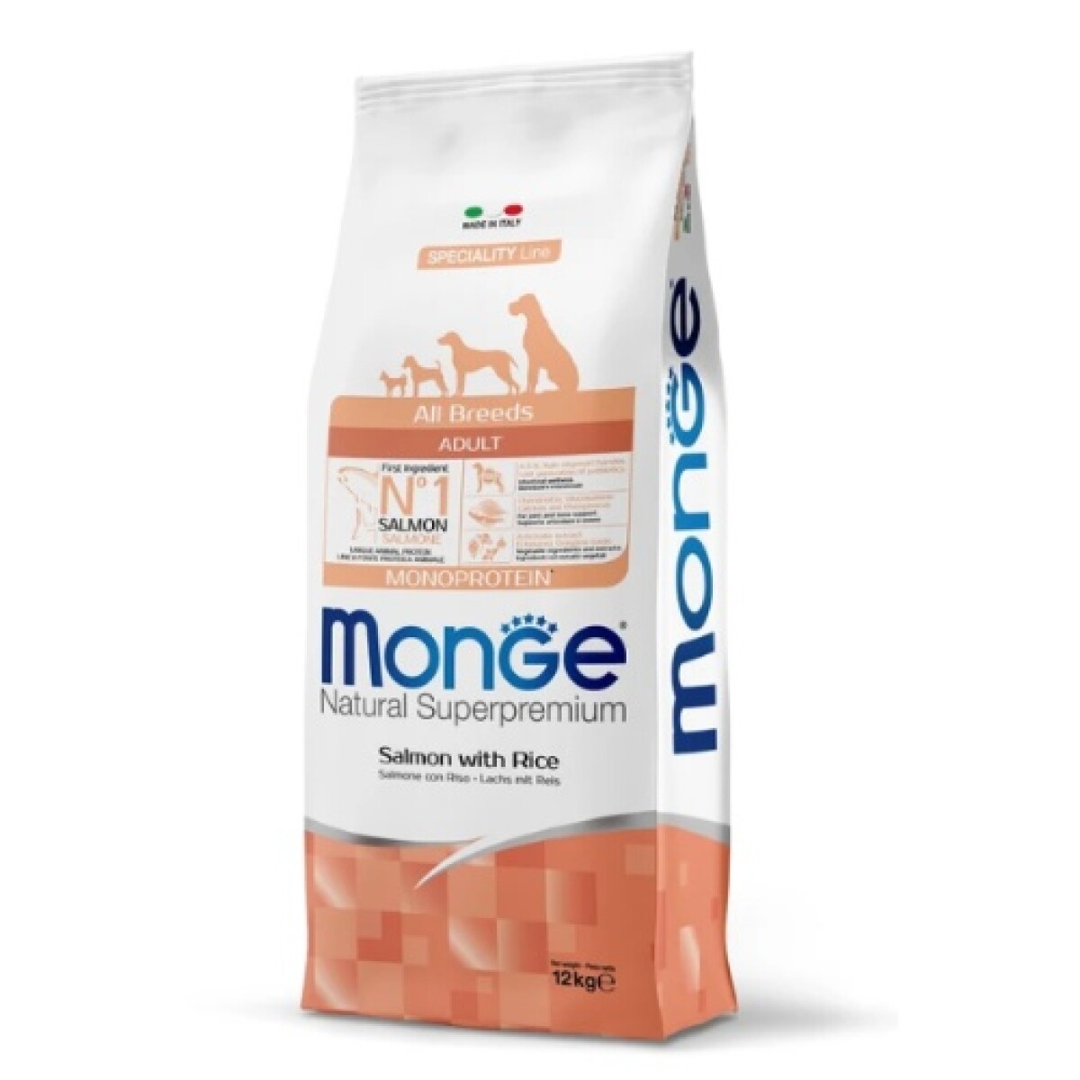MONGE DOG ALL BREEDS ADULT SALMON 12 kg - Monge Dog All Breeds Adult Salmon 12 Kg 