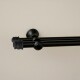 Barrote cortina doble de metal 2,5 m + 3 Soportes NEGRO