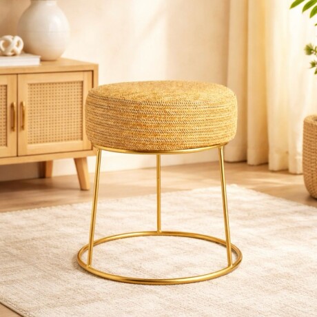 Puff Moni Fibra C/Base Metálica Alto 42cm x Ø 30cm Puff Moni Fibra C/Base Metálica Alto 42cm x Ø 30cm