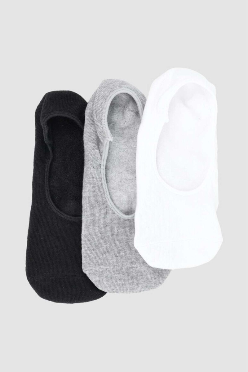 Pack x 3 medias invisible algodón en colores lisos - Estampado 1 