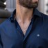 CAMISA LUXURY AZUL MARINO ESPIGA