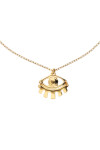 COLLAR CORTO DE ALEACIÓN DE METALES BAÑADO EN ORO DE 18K CON DETALLE DE OJO PEQUEÑO Colgante