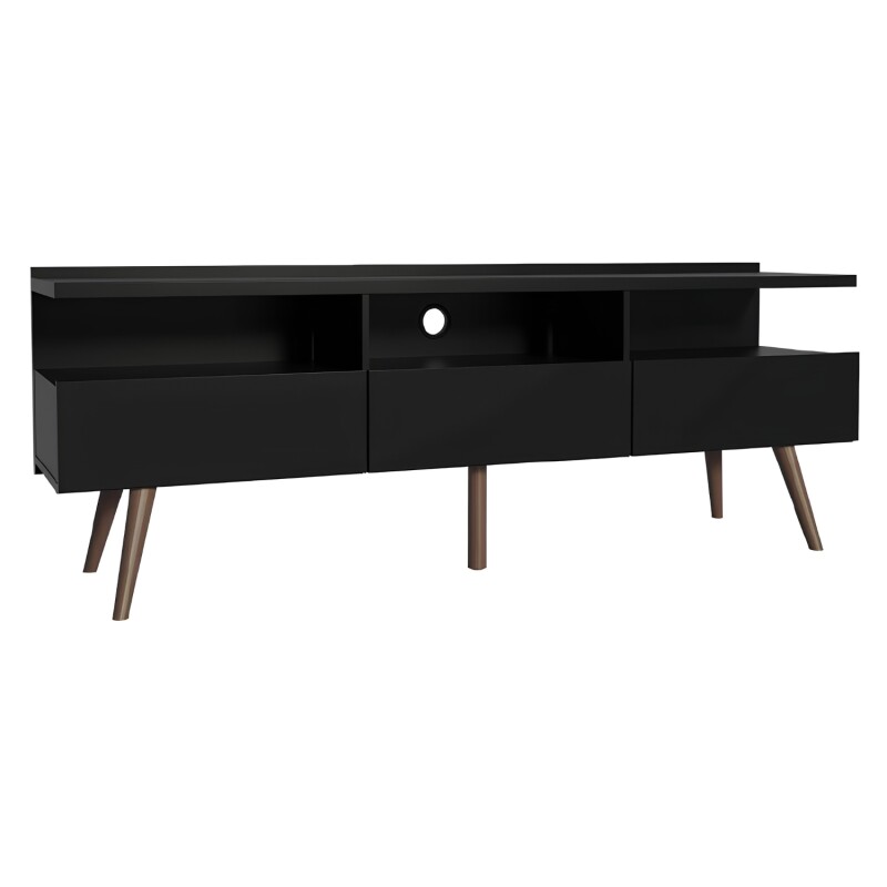 Rack TV Lumax Londres hasta 65" con Cajones y Estantes Negro