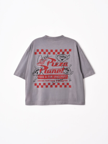 REMERA PIZZA PLANET GRIS