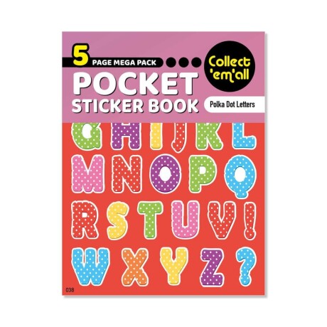 Stickers en Block de 5 Hojas Letras con Lunares
