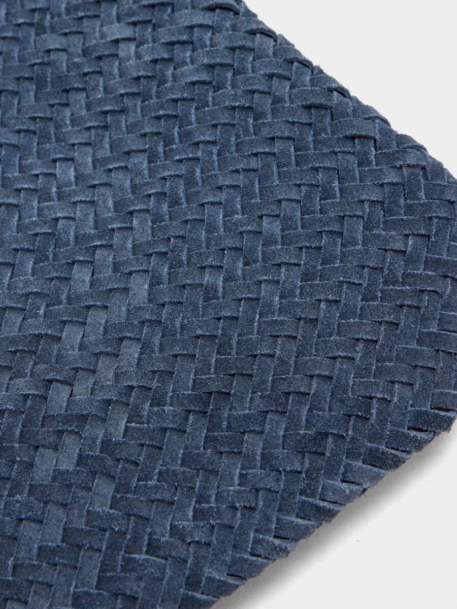 Bolso Shopper De Piel Trenzada azul-marino