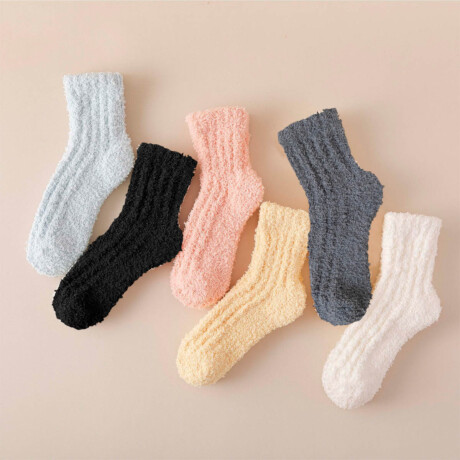 Set X12 Pares Medias Polares Color Unisex Abrigadas Set X12 Pares Medias Polares Color Unisex Abrigadas