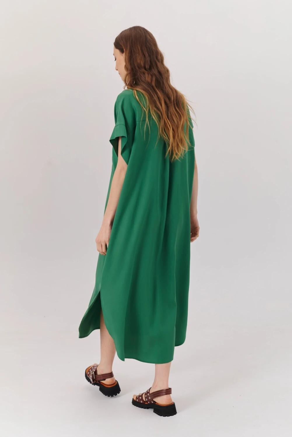 VESTIDO TENCEL verde 4