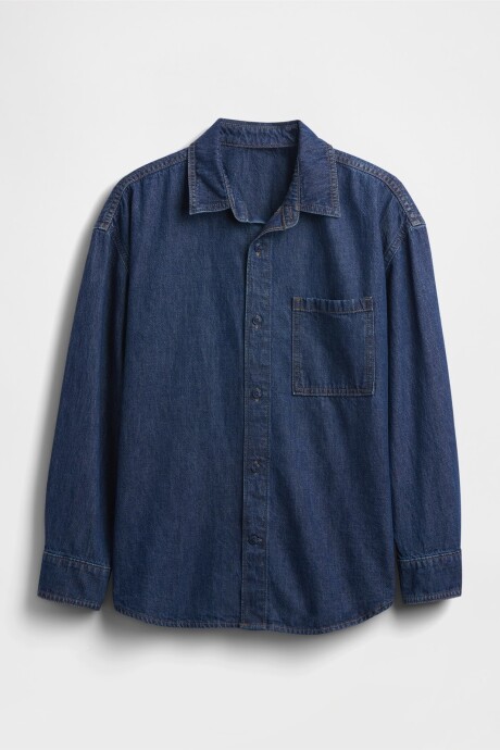 Camisa De Jean Niño Dark Wash