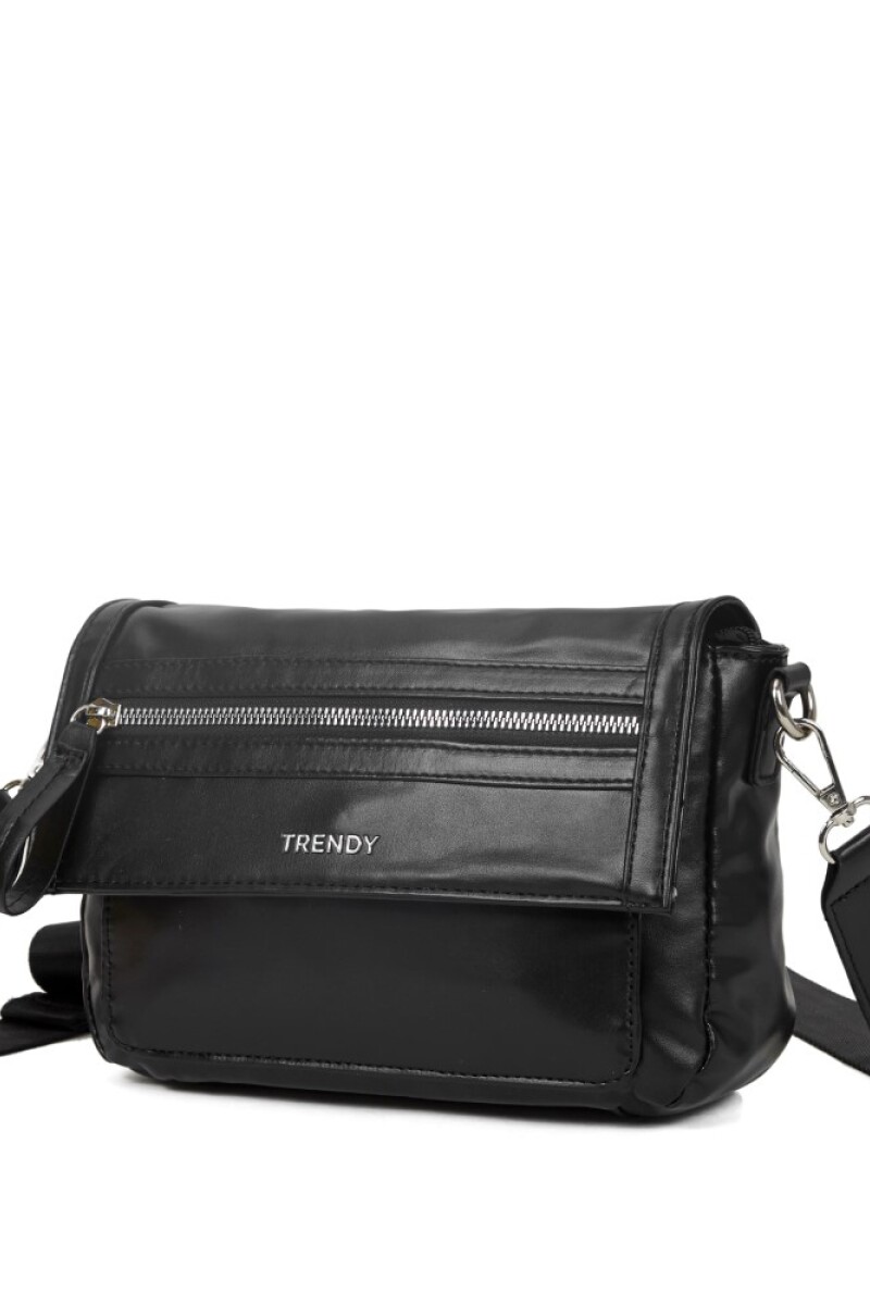 Bandolera con bolsillo frontal Negro