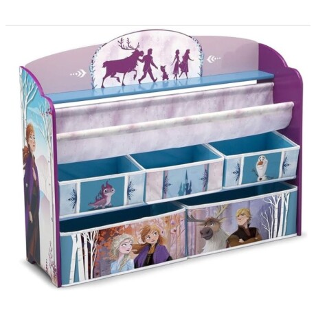 Organizador de Libros y Juguetes Deluxe Frozen Ii Disney - 5 Contenedores LILA-CELESTE-BLANCO