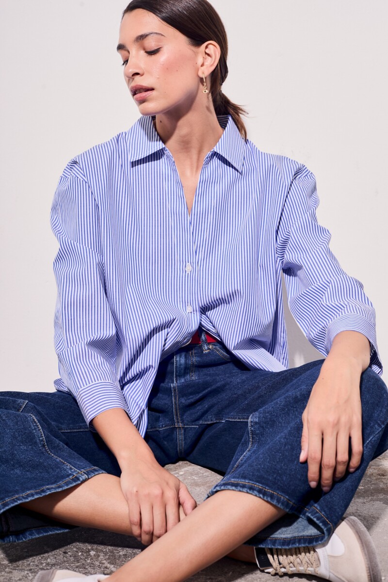 Camisa Rayas - Azul 