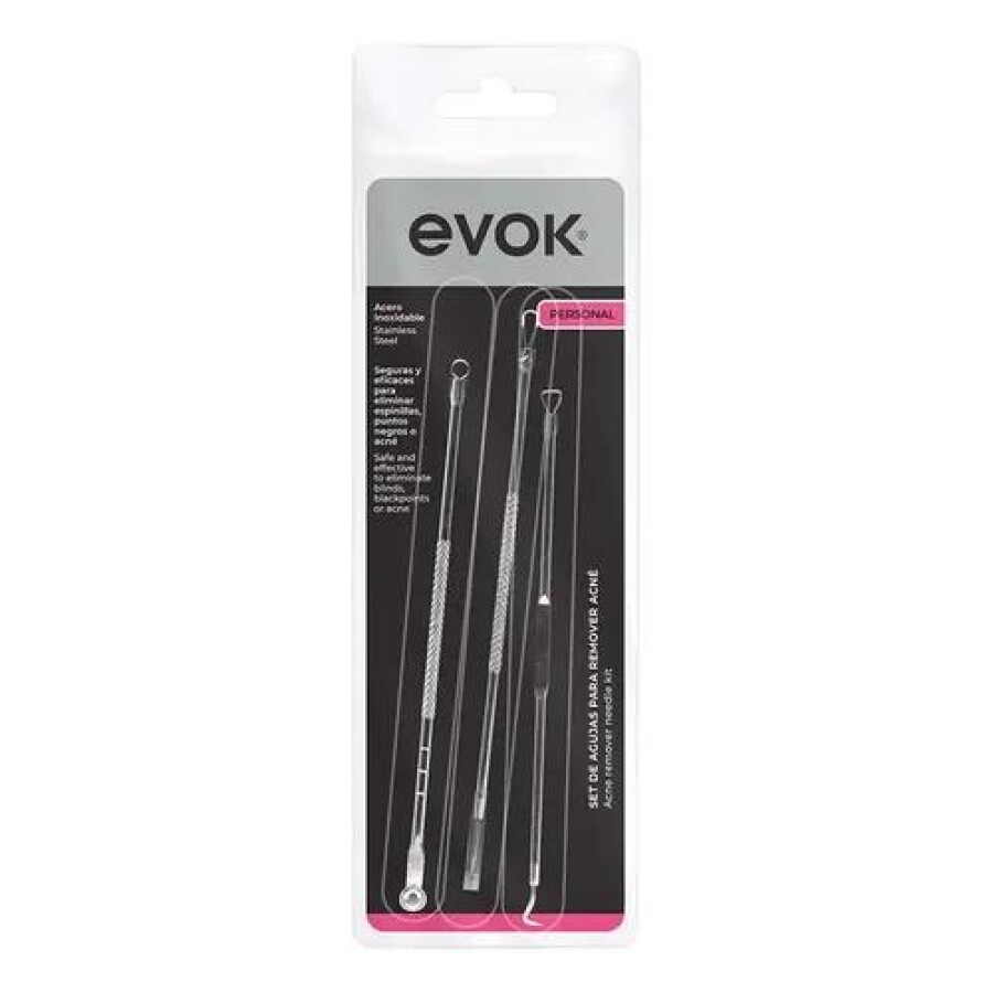 Set de Agujas Extractoras para Acné 3 Piezas - Evok Set de Agujas Extractoras para Acné 3 Piezas - Evok