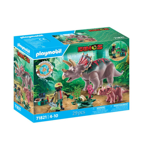 Explorador De Dinosaurios Triceratops Playmobil 29 Piezas
