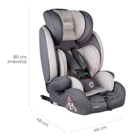 Butaca y Booster ISOFIX Carestino Moscú de 9 a 36kg Gris Claro
