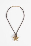 Collar cordón dije estrella acero dorado