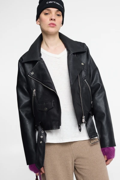 CHAQUETA BIKER Negro