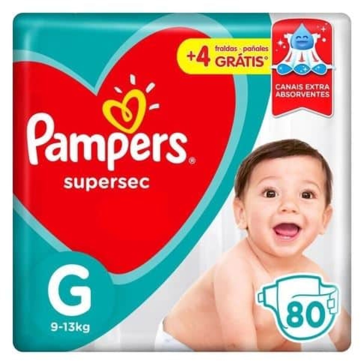 Pañales Pampers Super Sec G 80 Unidades 