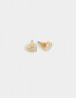 Aros Pasantes Strass Corazón Aros Con Strass - Dorado