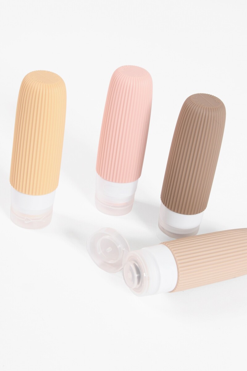 Set de frascos de silicona beige