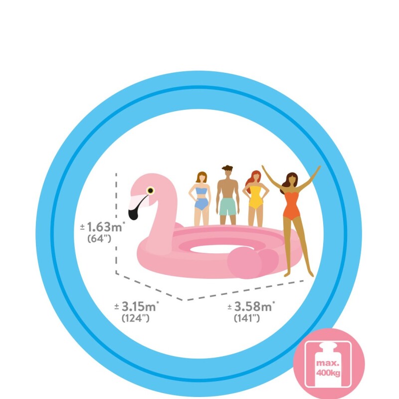 INTEX MEGA FIESTA FLOTANTE FLAMINGO PARA 4 PERSONAS 358 X 315 X 163 CMS Intex Mega Fiesta Flotante Flamingo Para 4 Personas 358 X 315 X 163 Cms