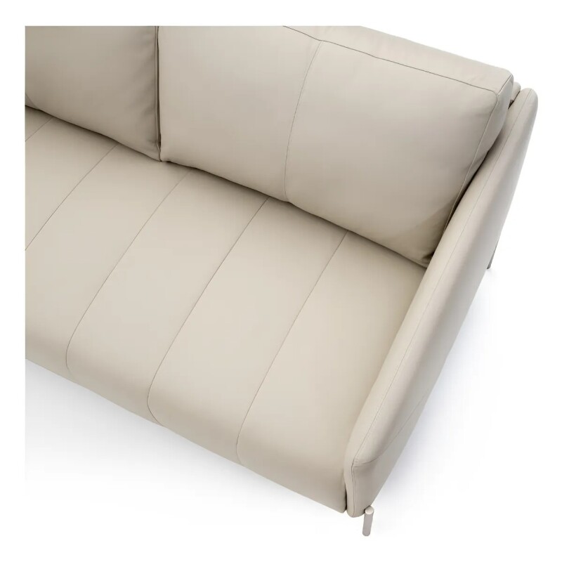 SOFA 2 CUERPOS - 100% CUERO - MODELO SANTIAGO - COLOR PERLA - PATAS CHAMPAGNE SOFA 2 CUERPOS - 100% CUERO - MODELO SANTIAGO - COLOR PERLA - PATAS CHAMPAGNE