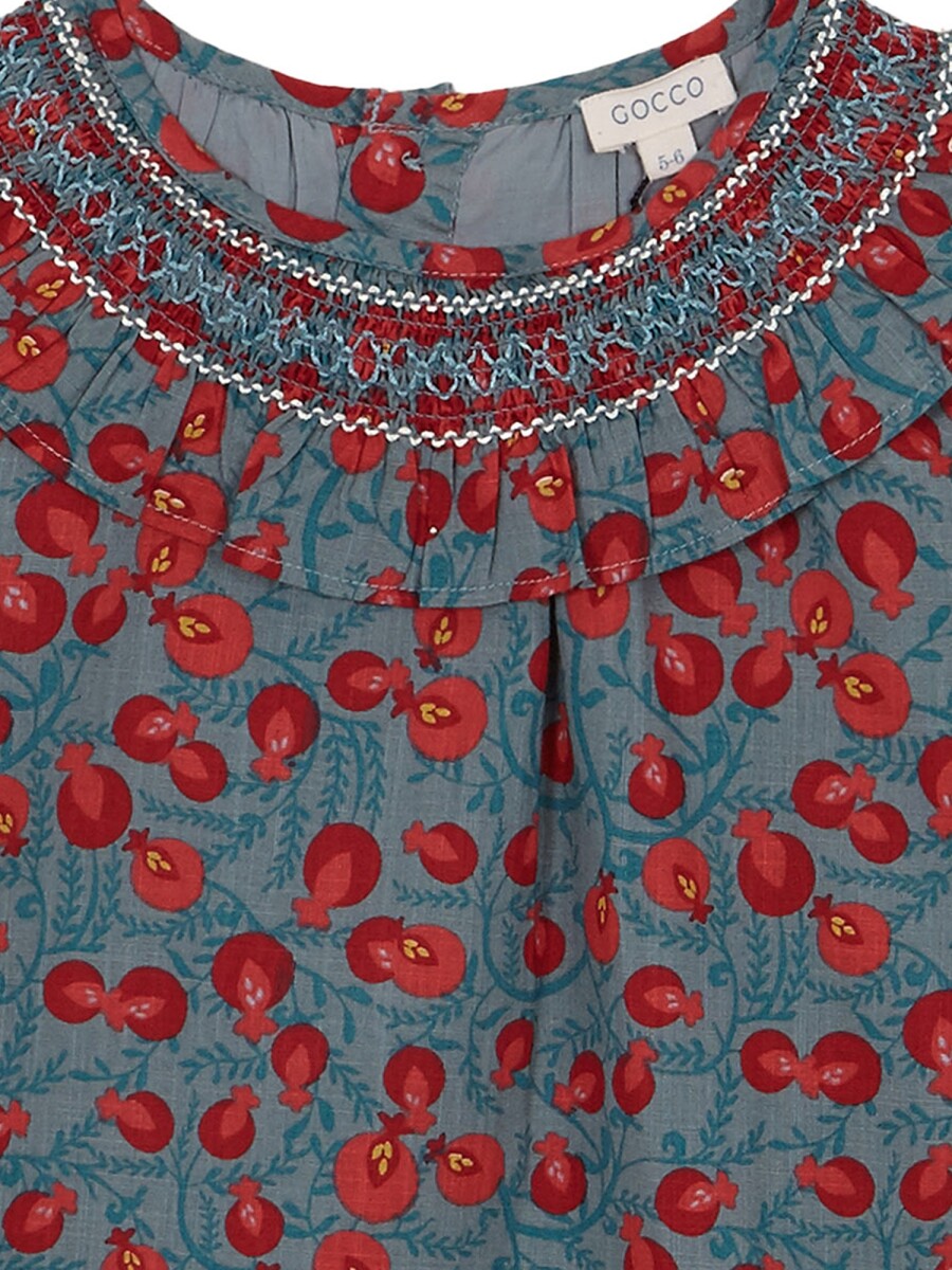 Vestido Cuello Nido De Abeja Turquesa