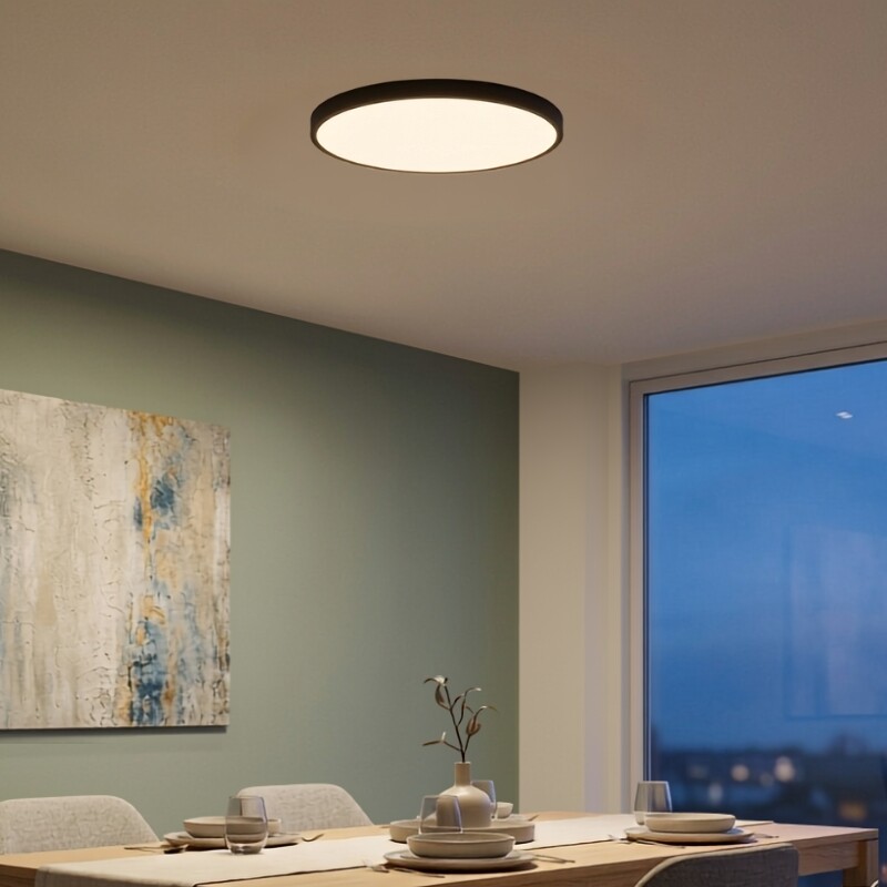 PLAFON LED MERLINA f60cm 48W Panel LED Merlina Negro Ø60CM 48W