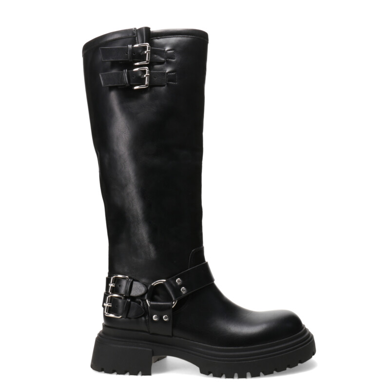 Bota de Mujer Miss Carol HARBOR de caña alta con hebillas Negro