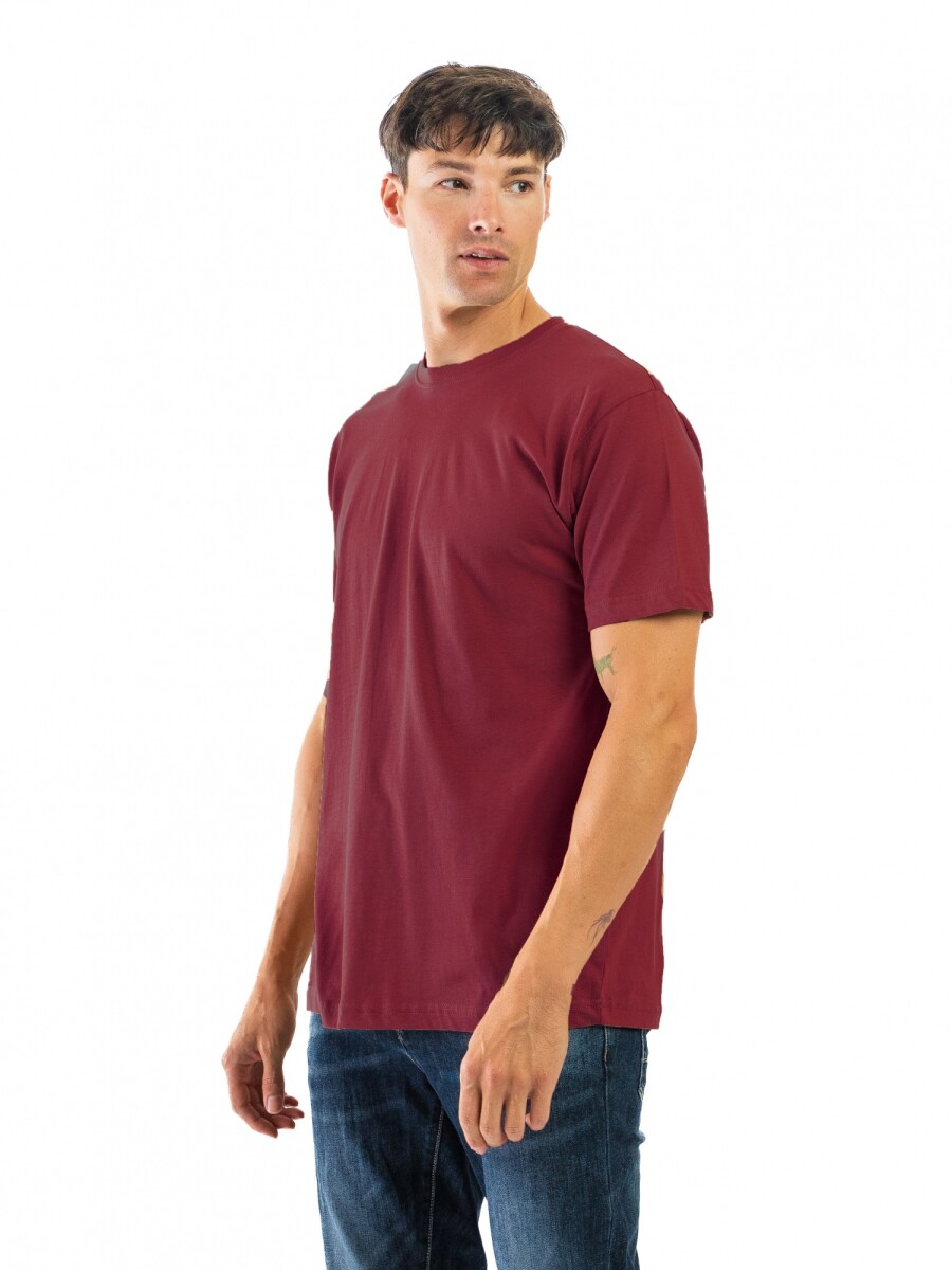Remera Algodón Cuello Redondo - Bordo 
