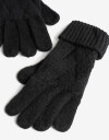 Guantes Tejidos Par De Guantes Con Punto Espigado - Negro