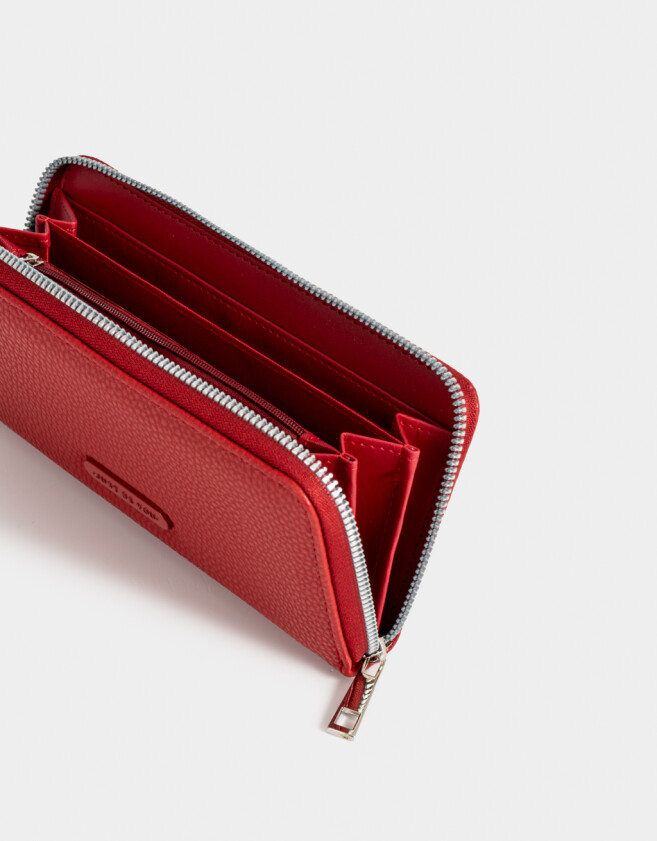 Ficheros Clasico Billetera Fichero Rectangular - Rojo Cereza
