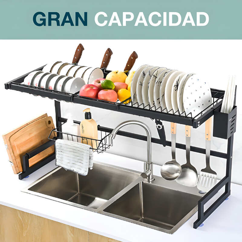 Secaplatos Escurridor 85cm Sobre Lavaplato Acero Inoxidable Color Negro mate Secaplatos Escurridor 85cm Sobre Lavaplato Acero Inoxidable Color Negro Mate