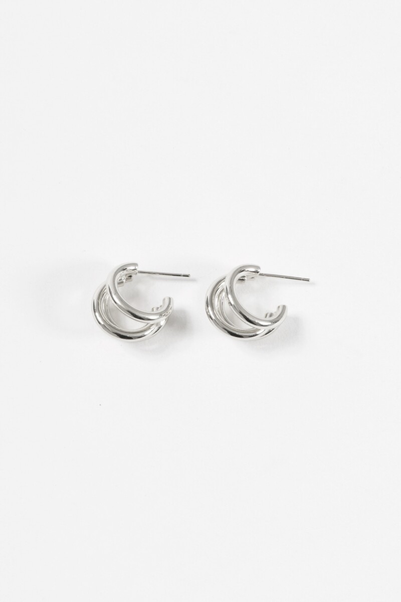 Aros triple vuelta plateado